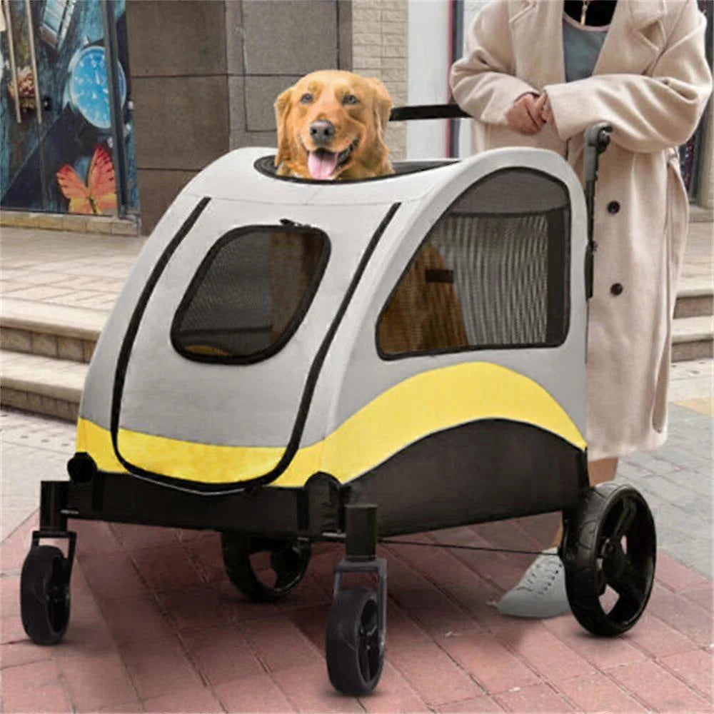 Premium Dog Stroller Foldable Travel Cart for All Breeds - Smarsty
