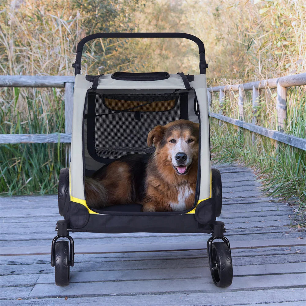 Premium Dog Stroller Foldable Travel Cart for All Breeds - Smarsty