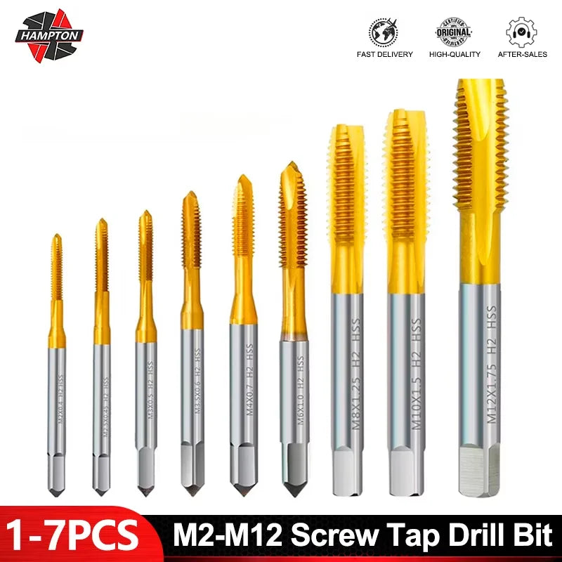HSS Titanium Coated Tap Drill Bit Set for Precision Threading - Smarsty