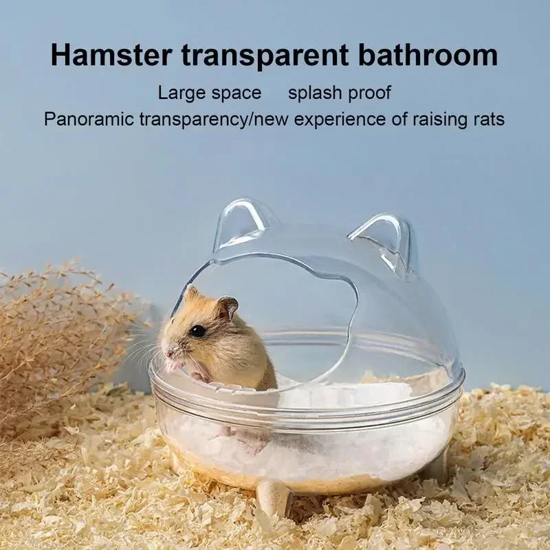 Transparent Hamster Toilet Bath House with Anti-Spill Design - Smarsty