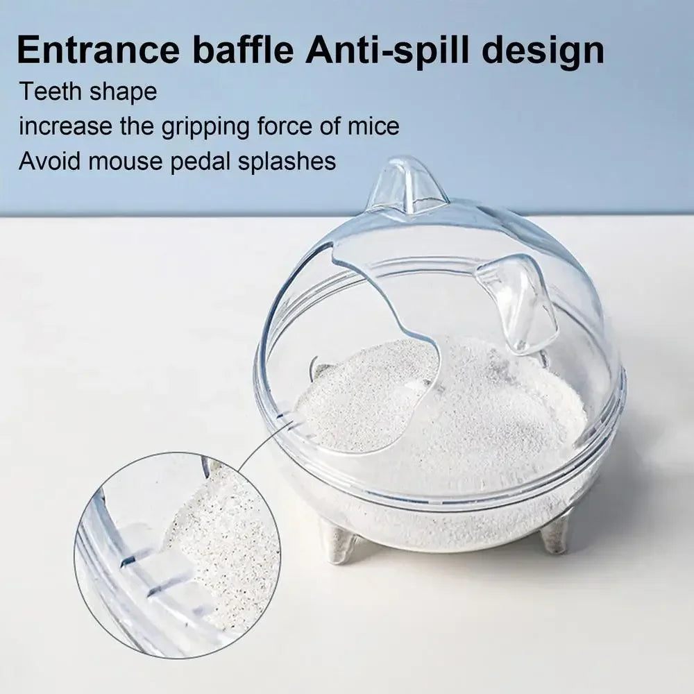 Transparent Hamster Toilet Bath House with Anti-Spill Design - Smarsty