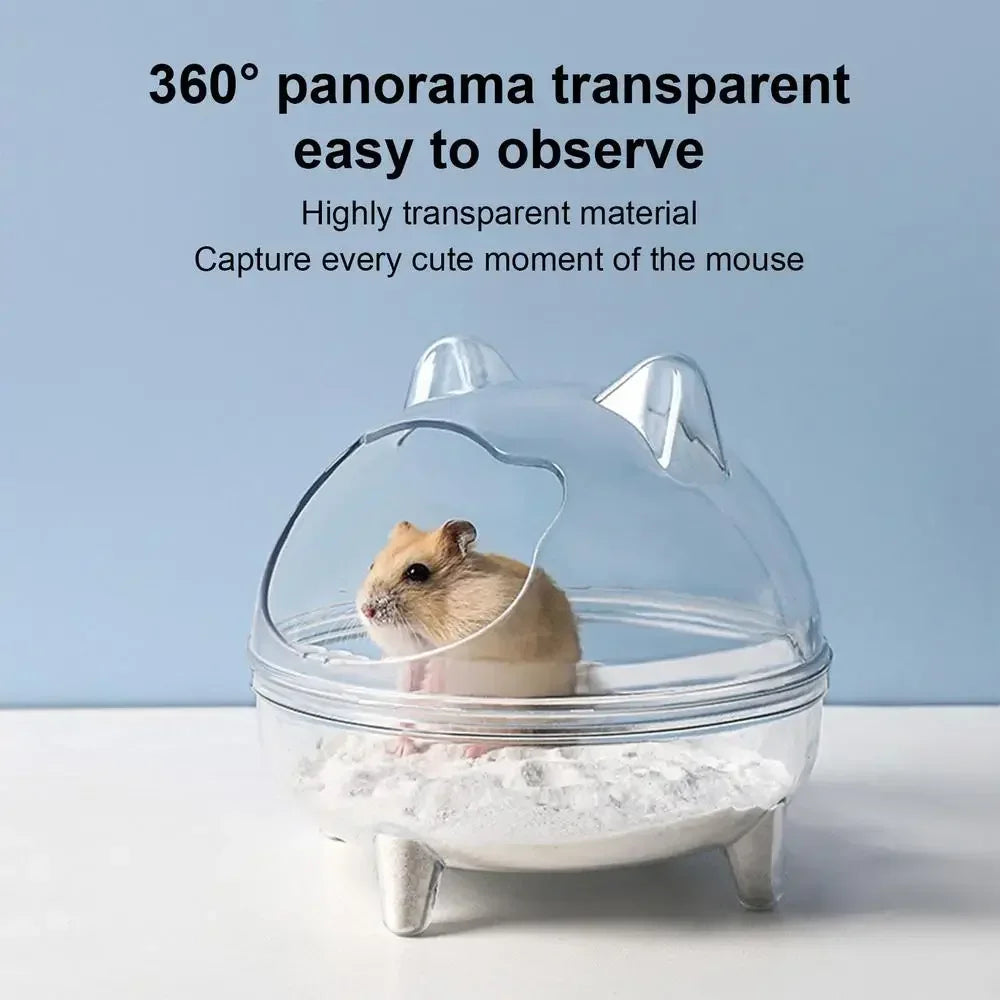 Transparent Hamster Toilet Bath House with Anti-Spill Design - Smarsty