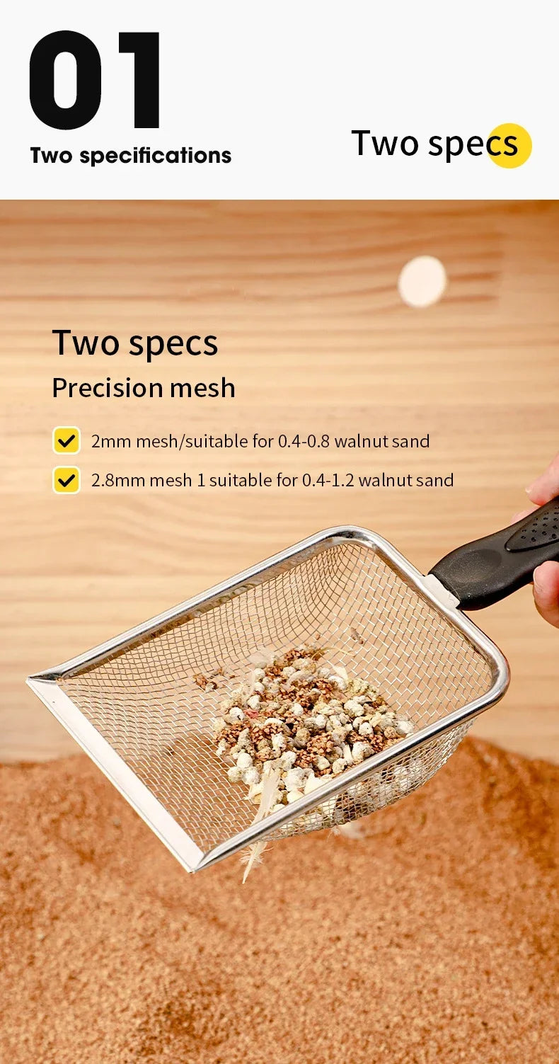 Stainless Steel Cat Litter Scoop with Fine Mesh Sifter - Smarsty