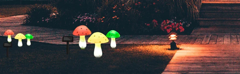 Solar Powered Mushroom Fairy Lights for Garden Decor - Smarsty