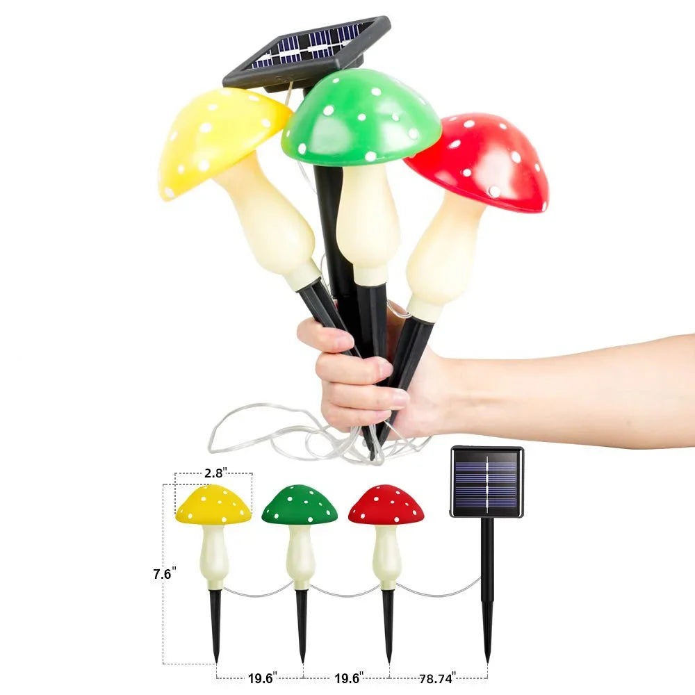 Solar Powered Mushroom Fairy Lights for Garden Decor - Smarsty