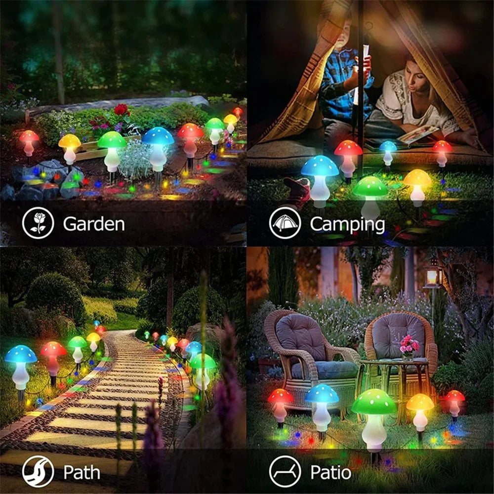 Solar Powered Mushroom Fairy Lights for Garden Decor - Smarsty