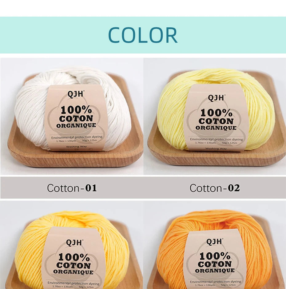 100% Organic Cotton Yarn for Knitting and Crocheting - Smarsty