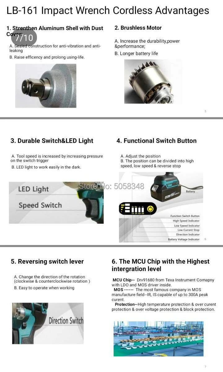 Heimerdinger 18V Brushless Cordless Impact Wrench 1000NM Torque - Smarsty