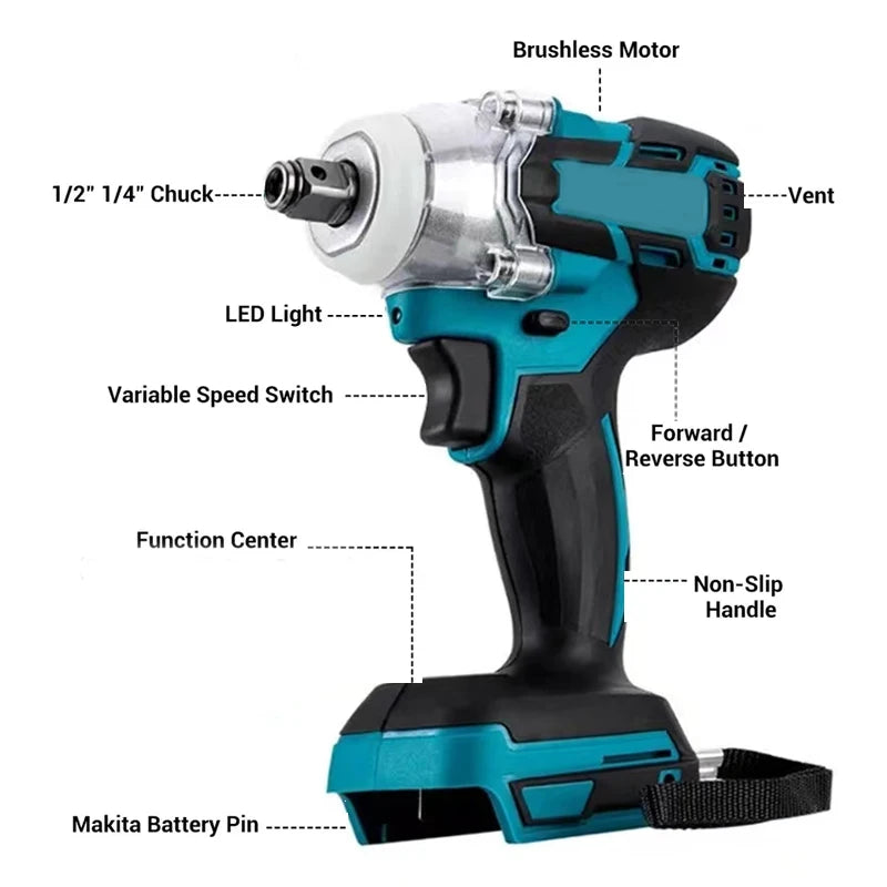 Cordless Electric Impact Wrench with Strong Torque - Smarsty