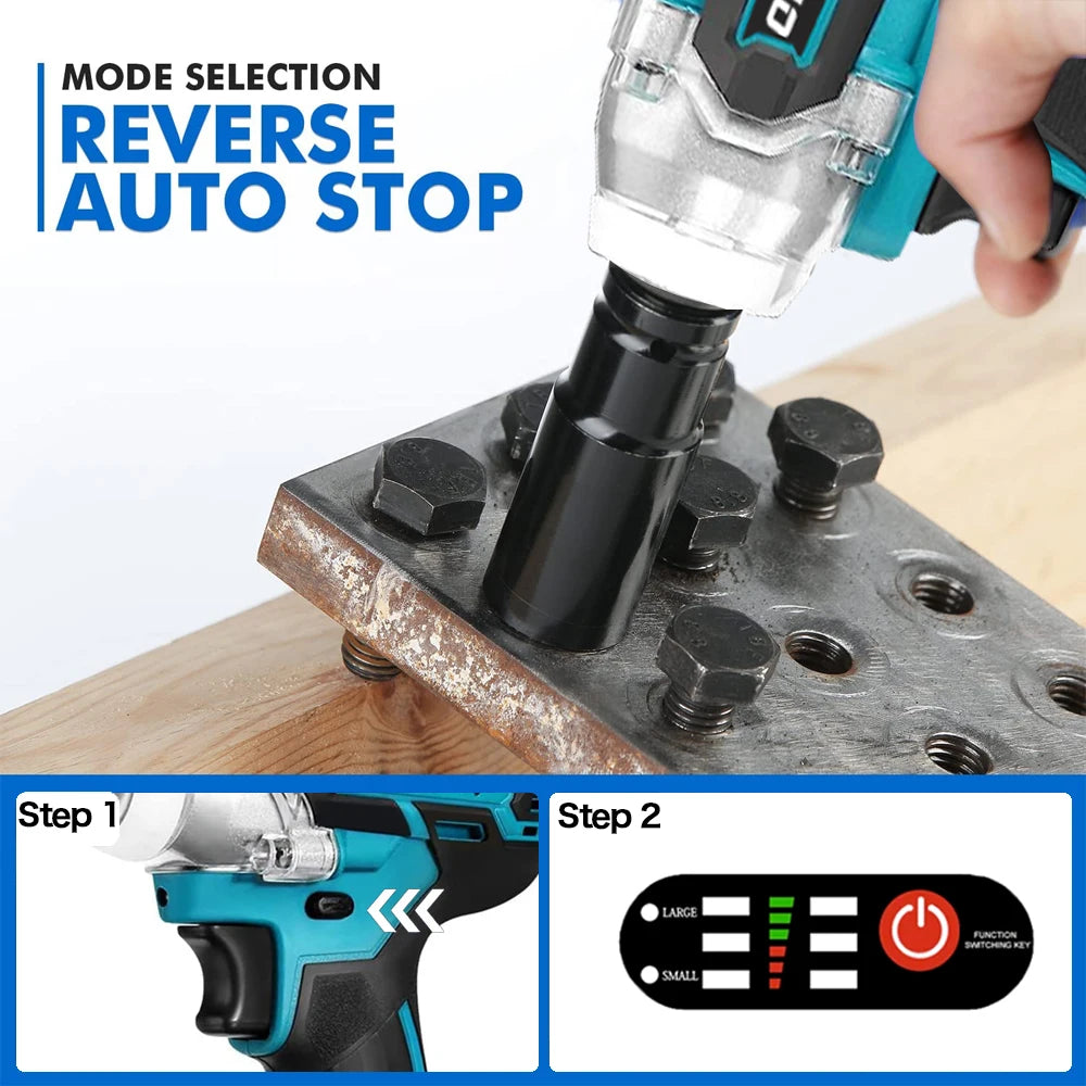2 In 1 Cordless Electric Impact Wrench With High Torque - Smarsty