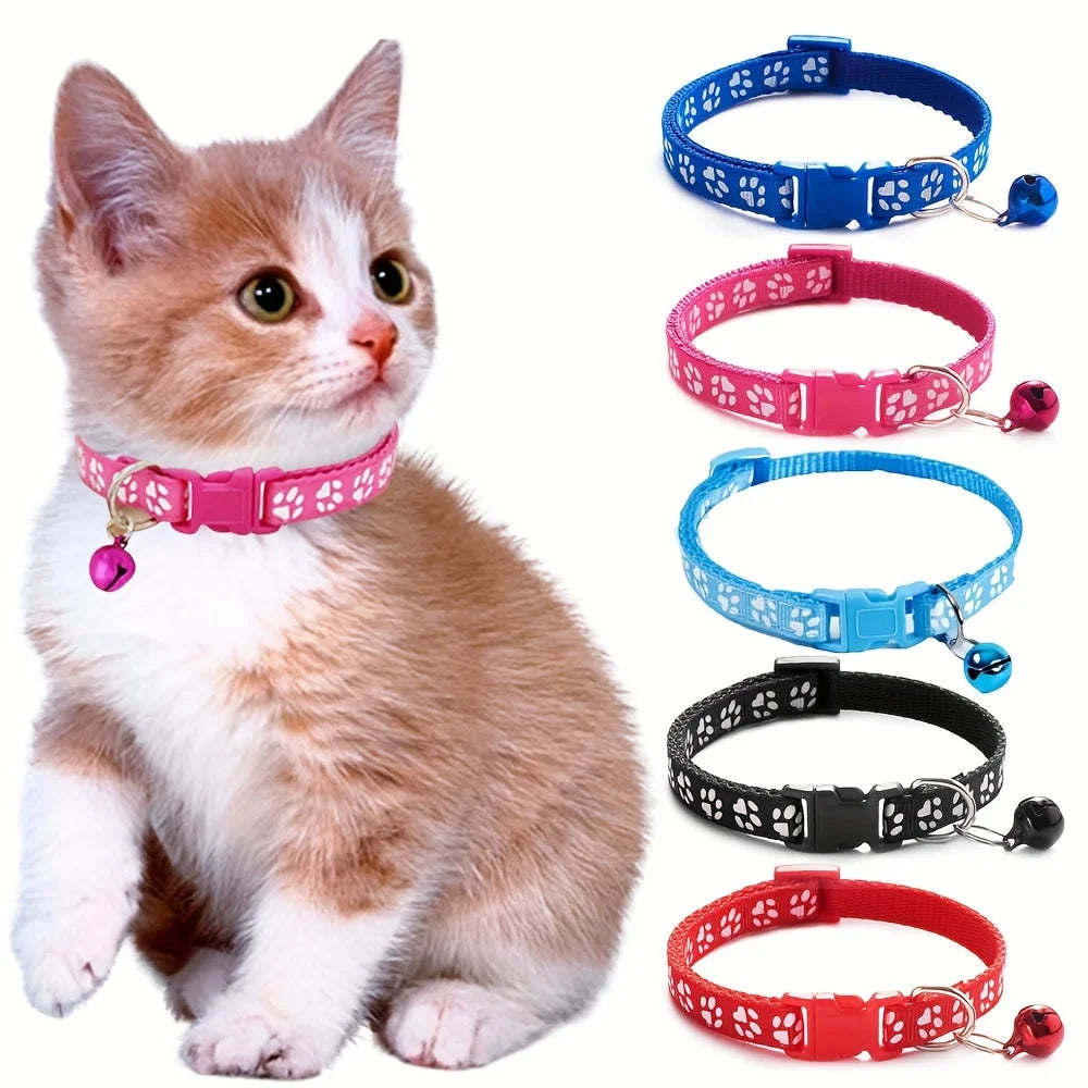 Colorful Adjustable Cat Collar with Cute Bell - Smarsty