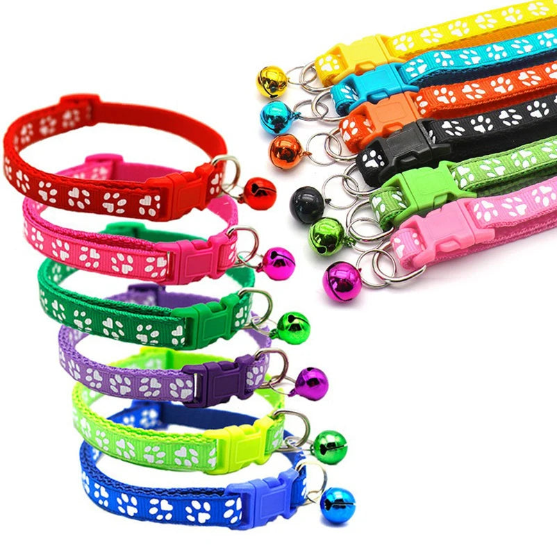 Colorful Adjustable Cat Collar with Cute Bell - Smarsty