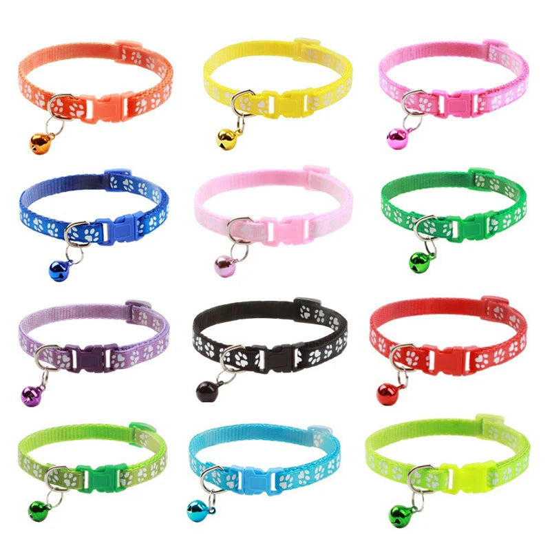 Colorful Adjustable Cat Collar with Cute Bell - Smarsty