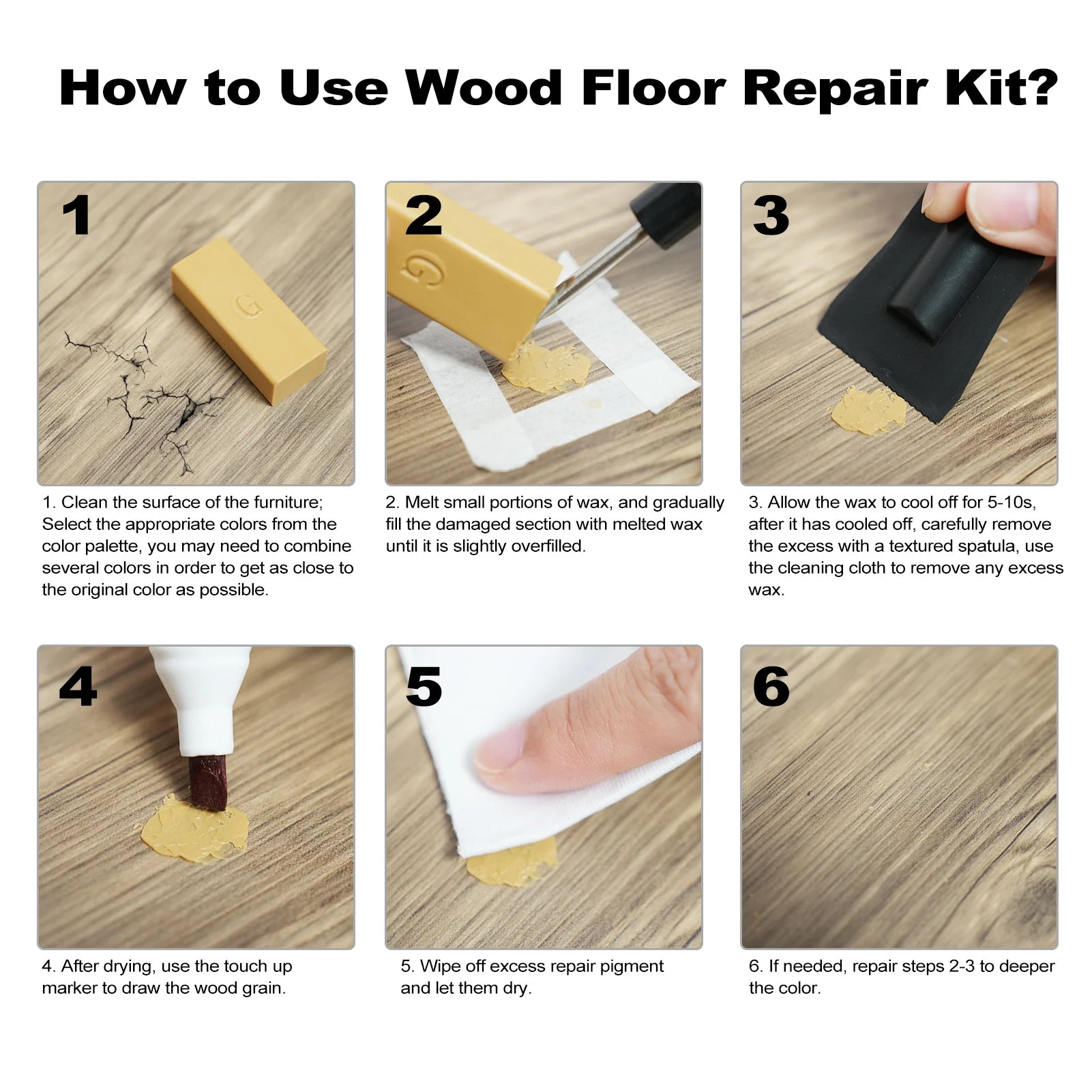 Wood Floor Repair Kit for Easy Scratch Fixes - Smarsty