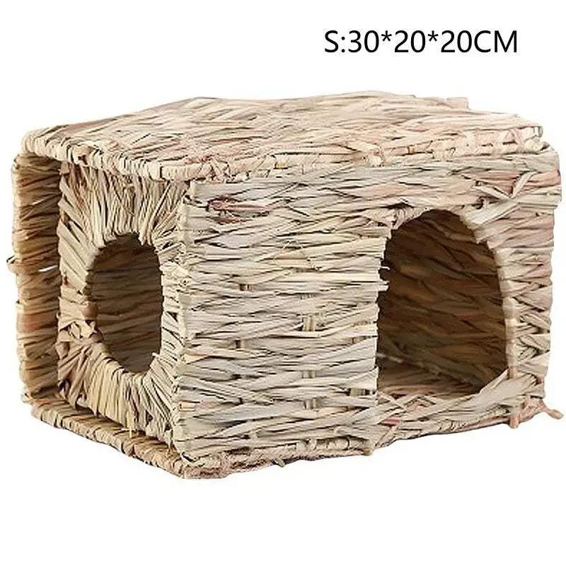 Foldable Woven Grass Cage Mat for Small Pets - Smarsty