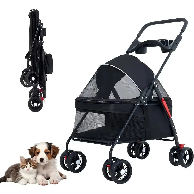 Lightweight Foldable Pet Stroller for Dogs and Cats - Smarsty