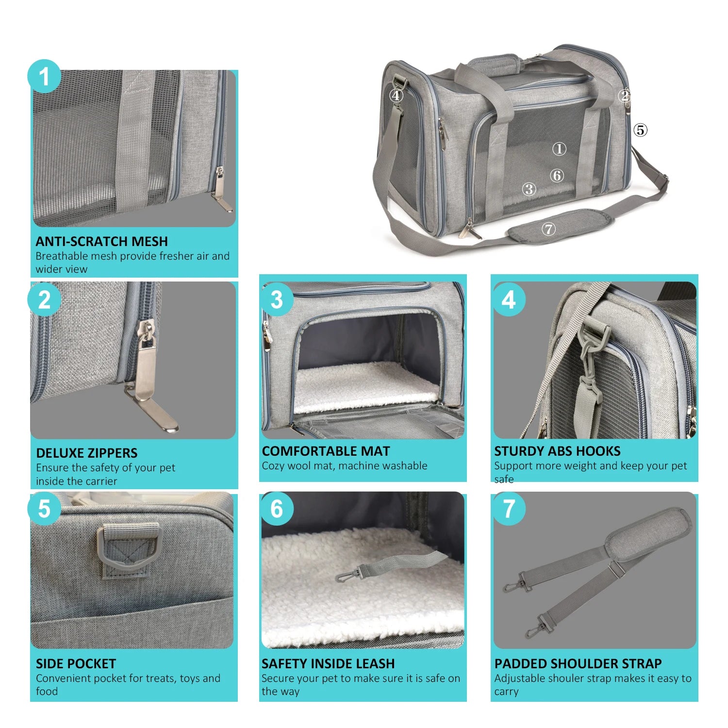Airline Approved Soft Dog Carrier Backpack for Travel - Smarsty