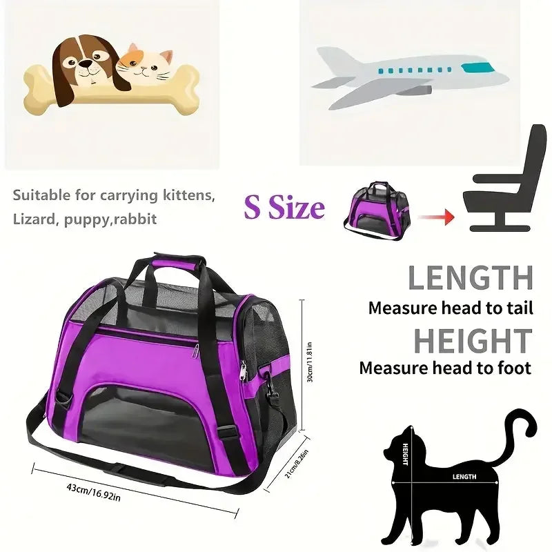 Breathable Soft-Sided Pet Carrier Bag for Travel - Smarsty