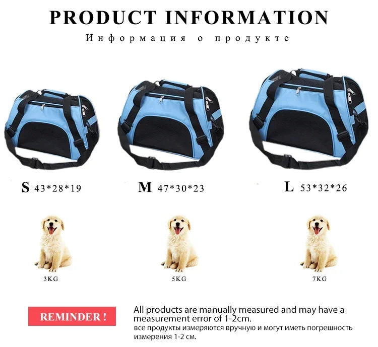 Breathable Soft-Sided Pet Carrier Bag for Travel - Smarsty