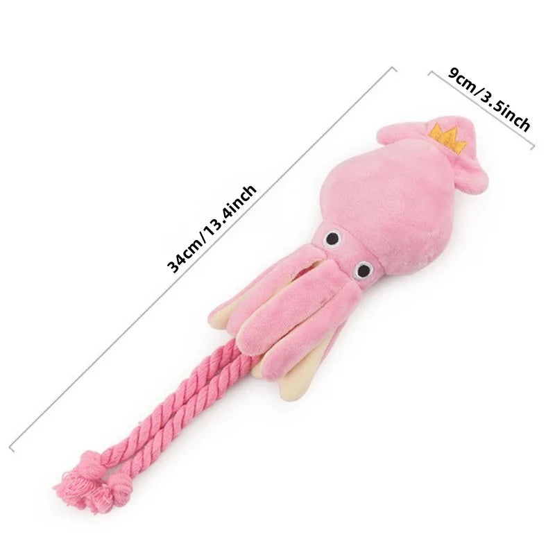 Octopus Plush Dog Chew Toy for Teeth Cleaning - Smarsty
