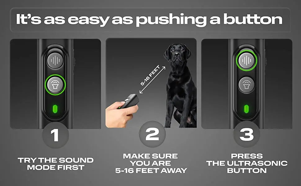 Ultrasonic Dog Bark Repeller USB Rechargeable Device - Smarsty