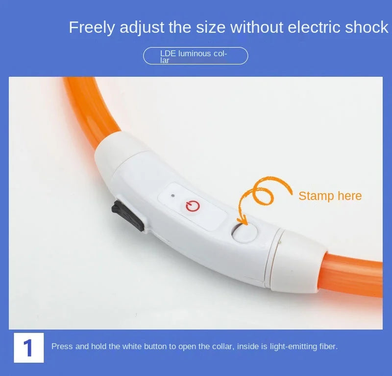 USB Rechargeable Luminous Dog Collar for Night Safety - Smarsty
