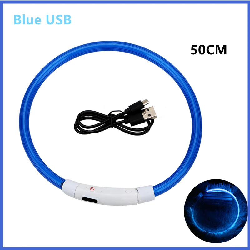USB Rechargeable Luminous Dog Collar for Night Safety - Smarsty