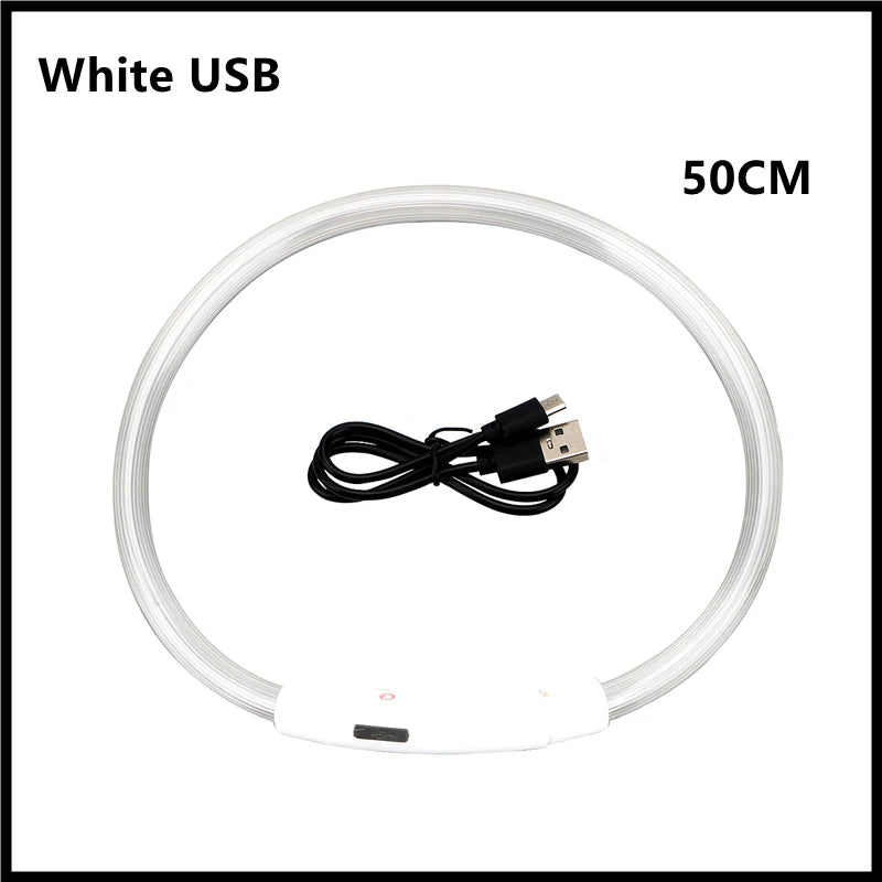 USB Rechargeable Luminous Dog Collar for Night Safety - Smarsty