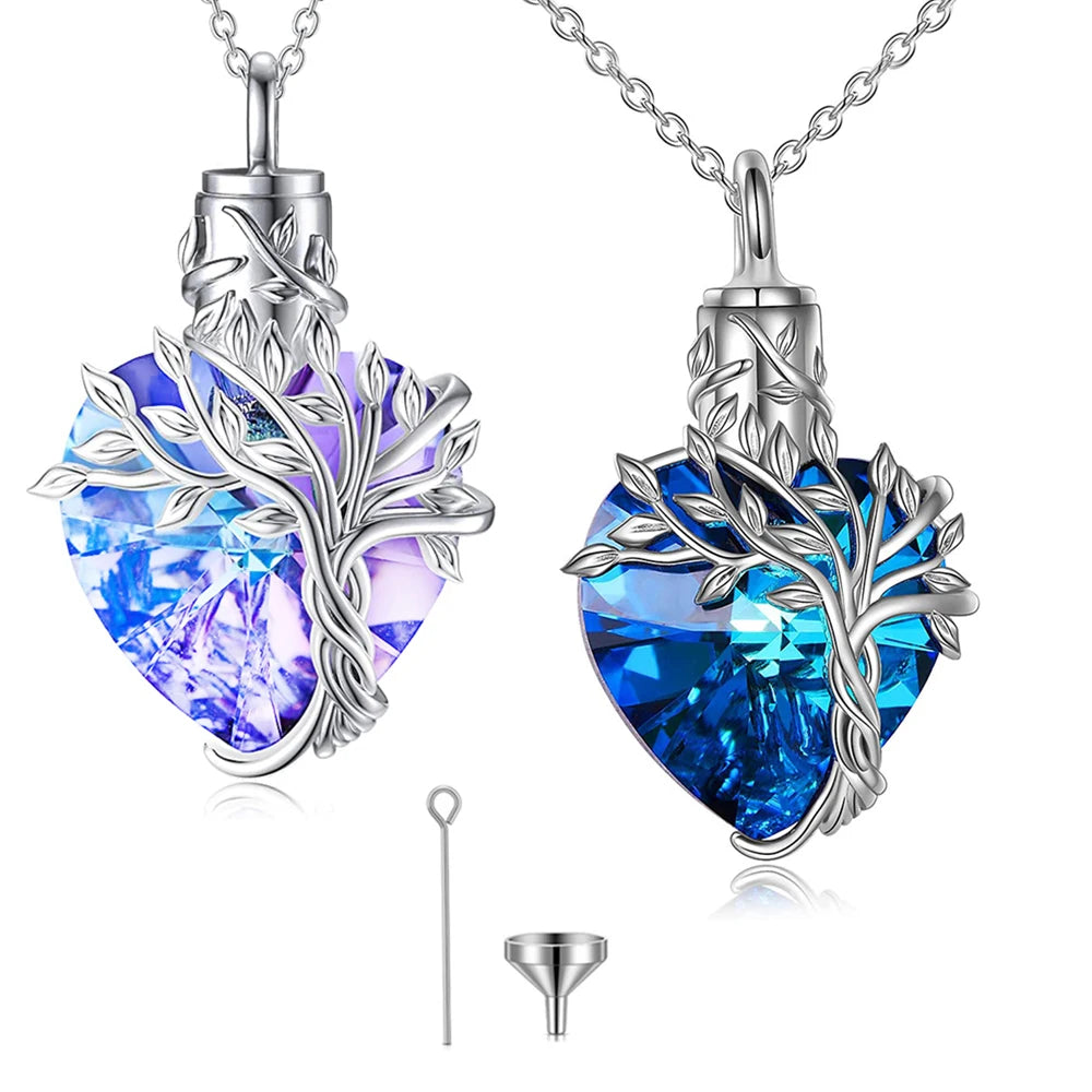 Heart Tree of Life Urn Necklace for Ashes - Smarsty