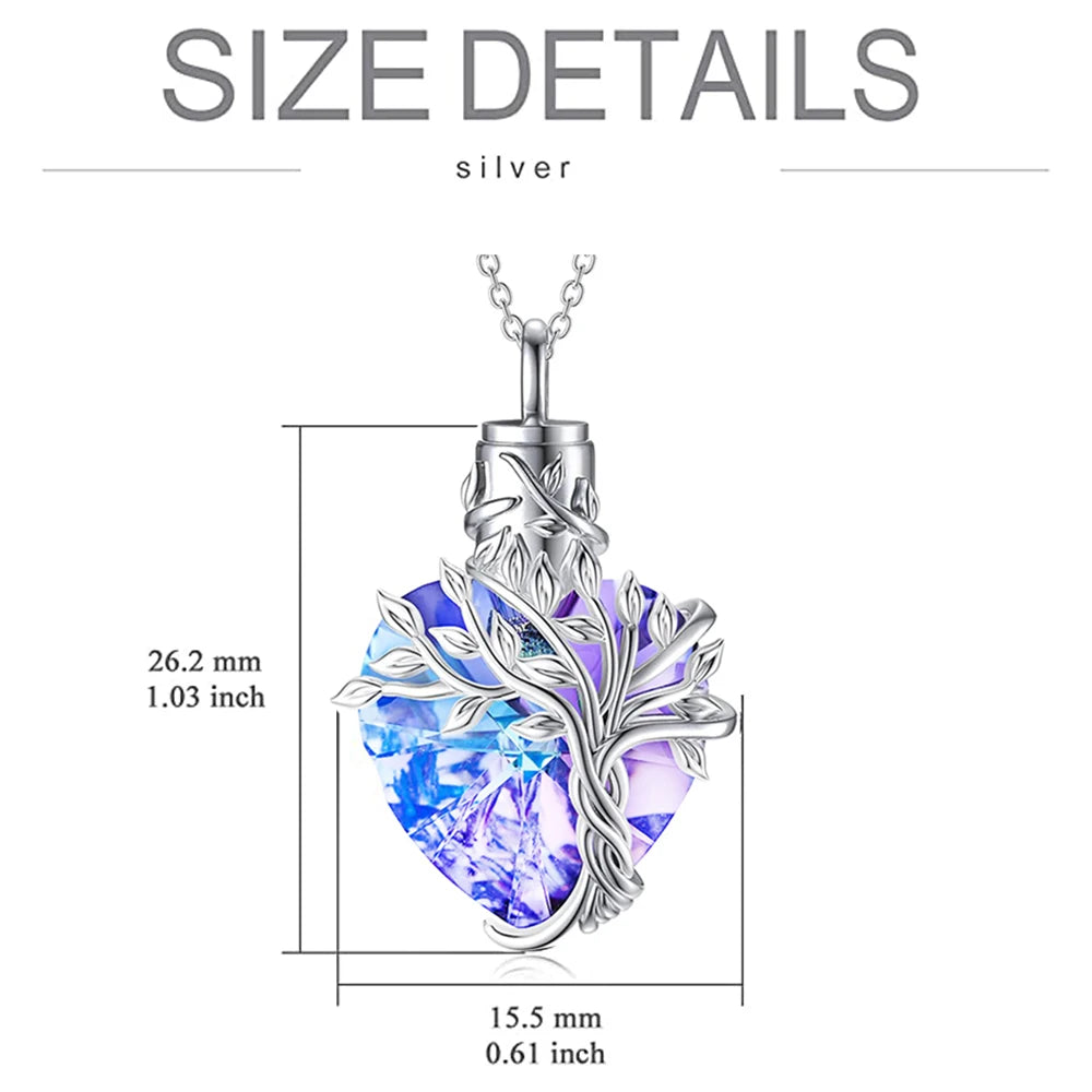 Heart Tree of Life Urn Necklace for Ashes - Smarsty