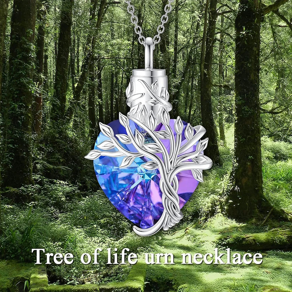 Heart Tree of Life Urn Necklace for Ashes - Smarsty