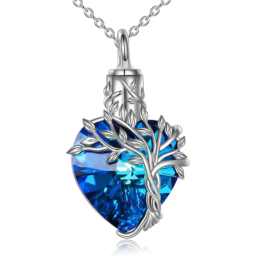 Heart Tree of Life Urn Necklace for Ashes - Smarsty
