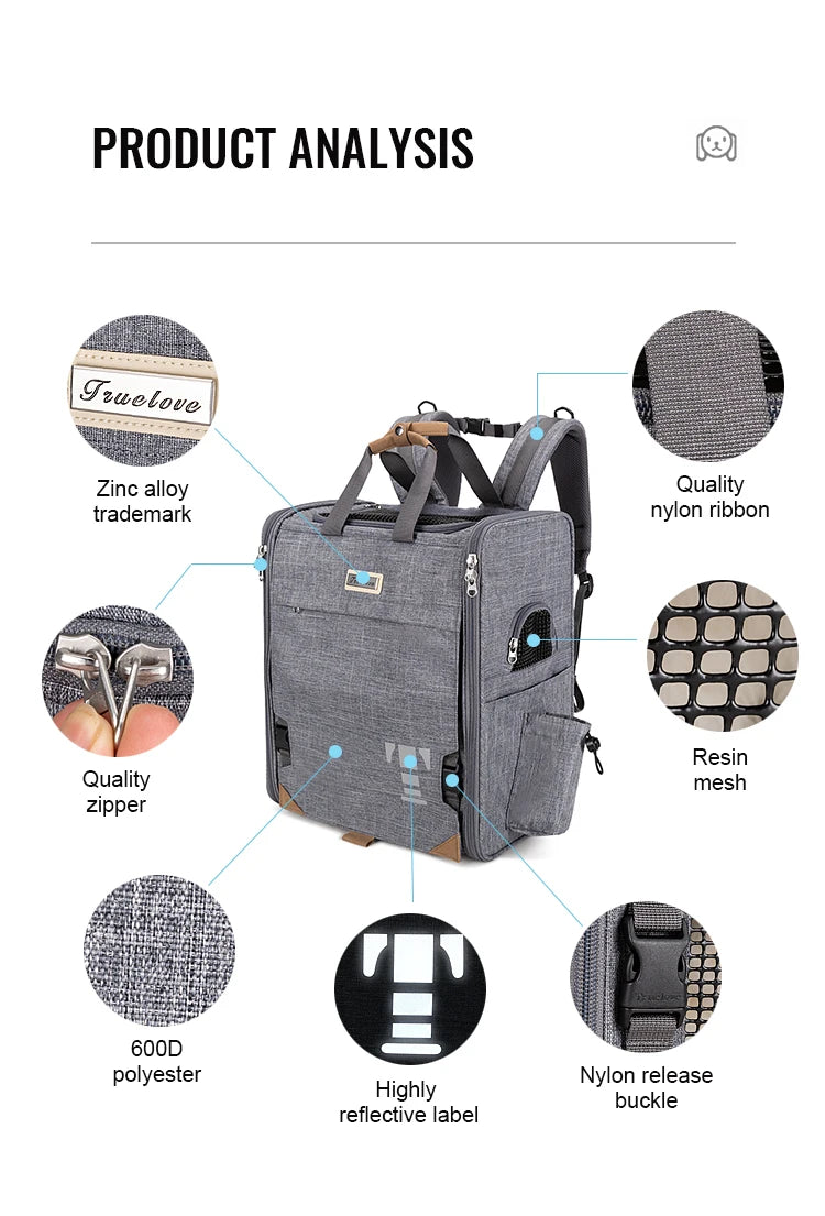 Truelove Breathable Pet Travel Carrier for Dogs and Cats - Smarsty