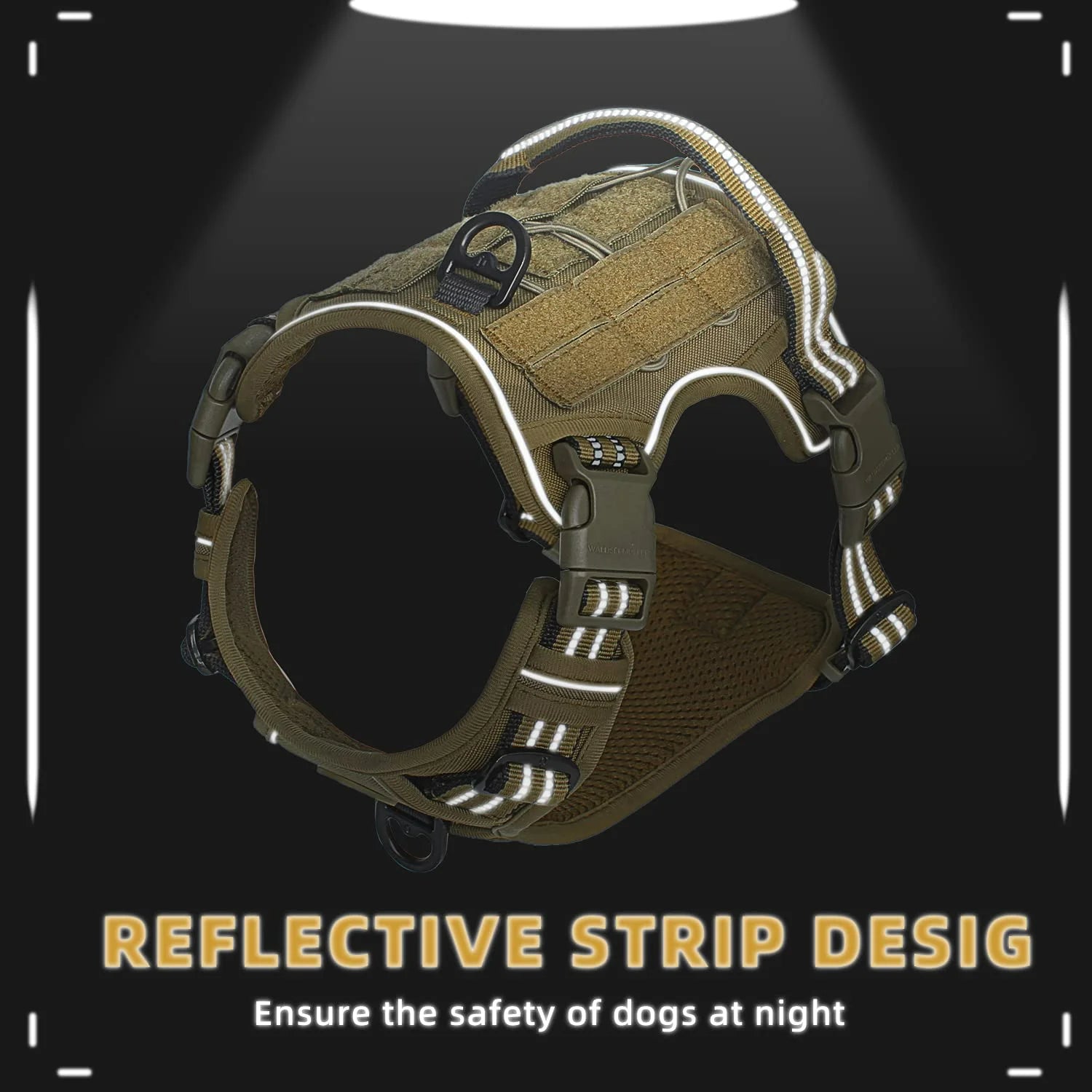 Adjustable No Pull Tactical Dog Harness for Medium Large Dogs - Smarsty