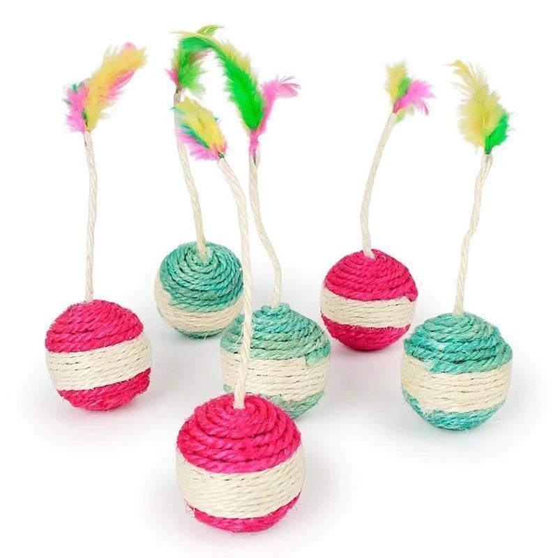 Interactive Sisal Scratching Ball Toy for Kittens - Smarsty