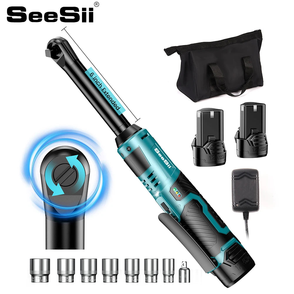 Seesii 6 Inch Cordless Electric Ratchet Wrench 55Nm - Smarsty