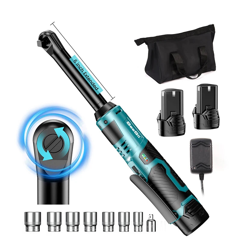 Seesii 6 Inch Cordless Electric Ratchet Wrench 55Nm - Smarsty
