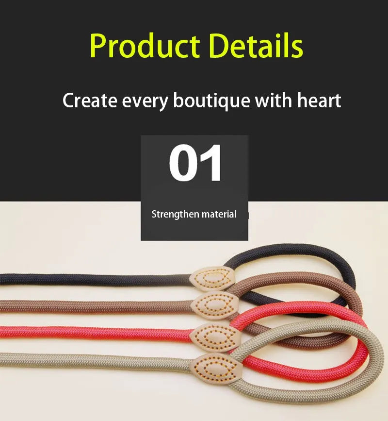 Heavy Duty Dog Leash Adjustable Braided Rope Lead - Smarsty