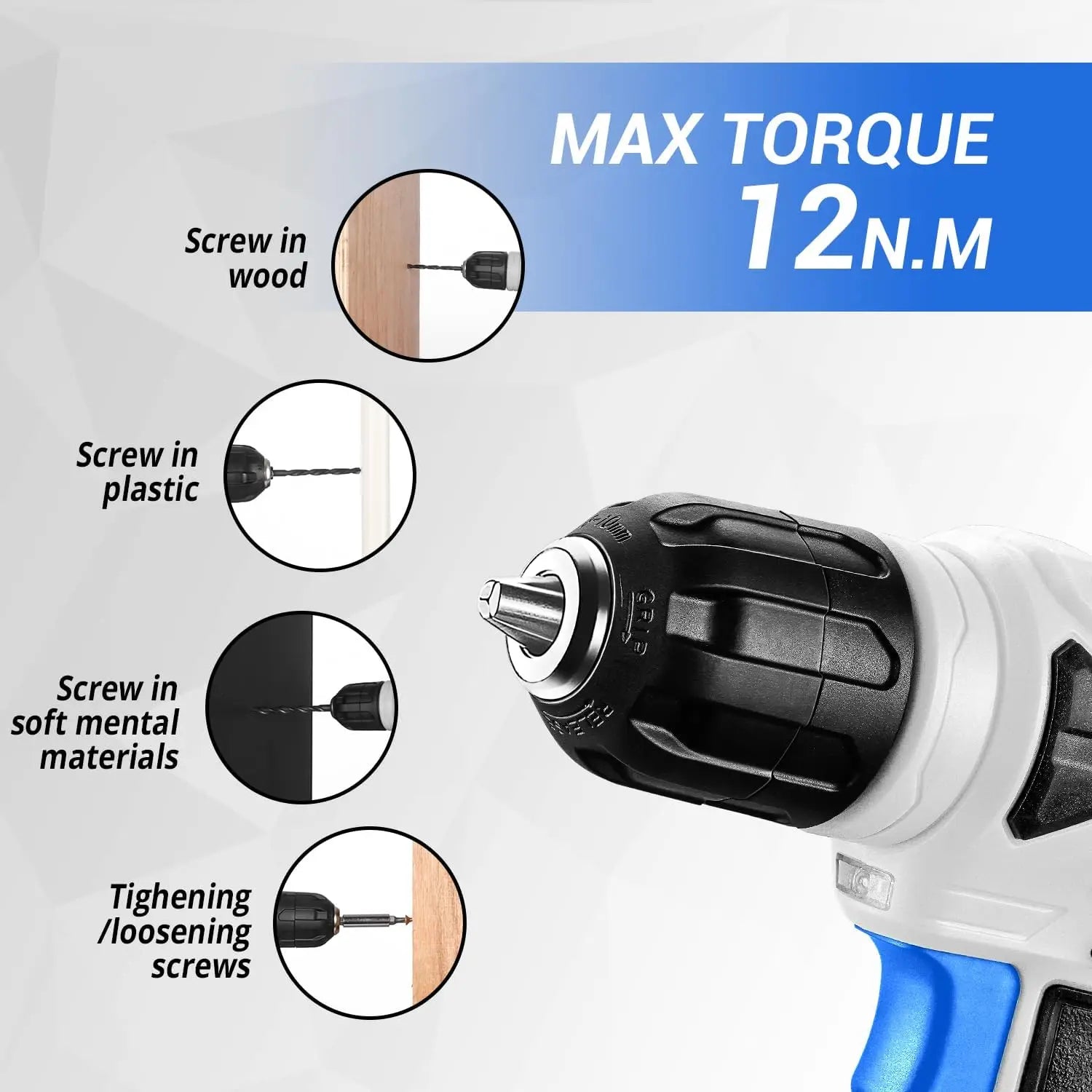 DEKO 126 Piece Cordless Drill Set for Home Use - Smarsty