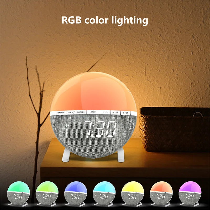 Wake Up Light Sunrise Alarm Clock with Natural Sounds - Smarsty