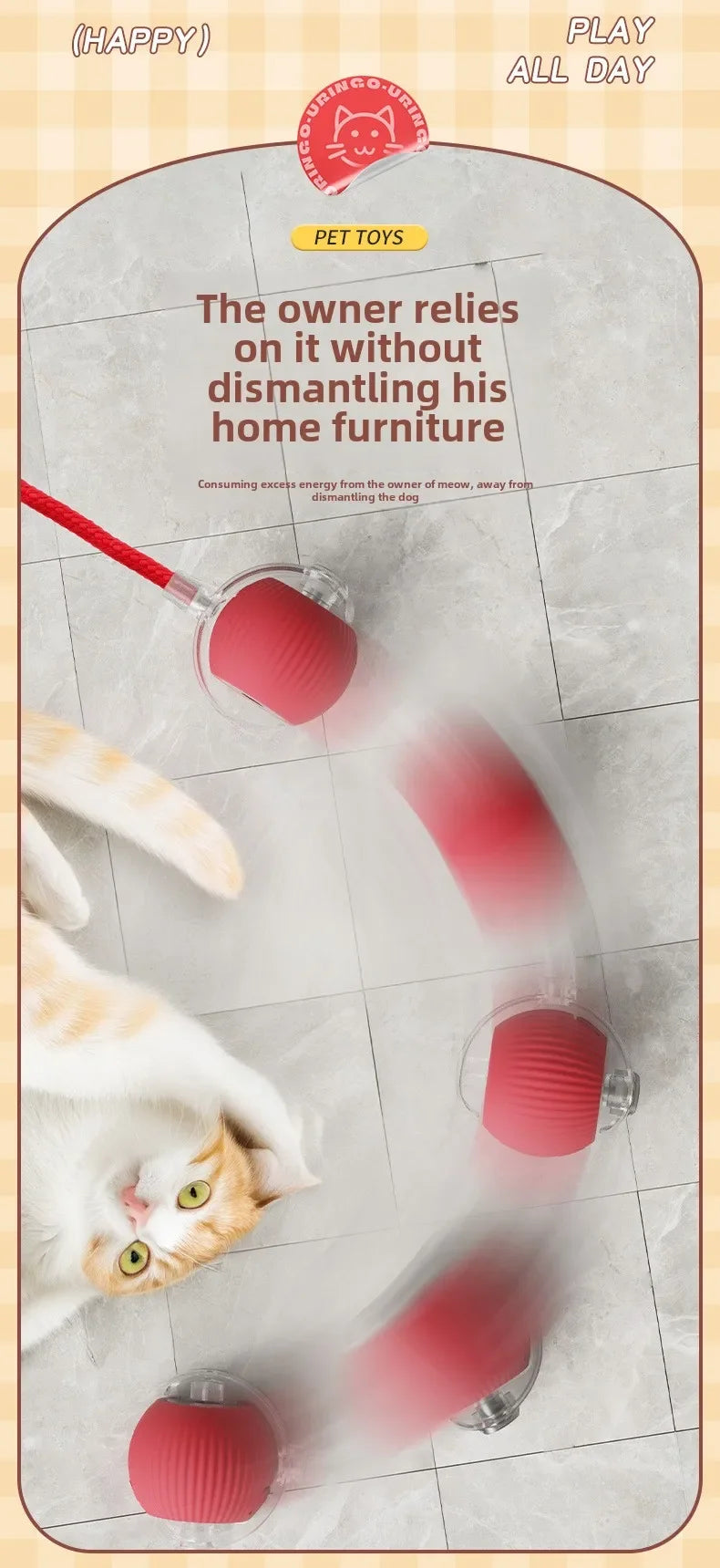 Rechargeable Smart Interactive Pet Ball Toy for Cats - Smarsty