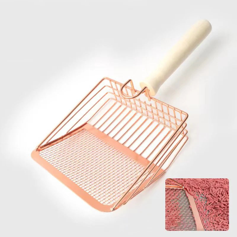 Stainless Steel Cat Litter Scoop With Wooden Handle - Smarsty