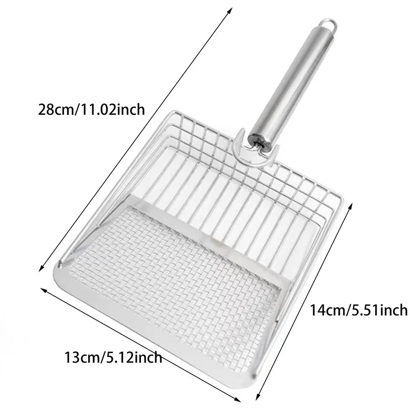 Stainless Steel Cat Litter Scoop With Wooden Handle - Smarsty