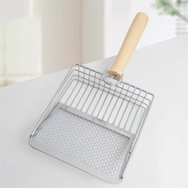 Stainless Steel Cat Litter Scoop With Wooden Handle - Smarsty
