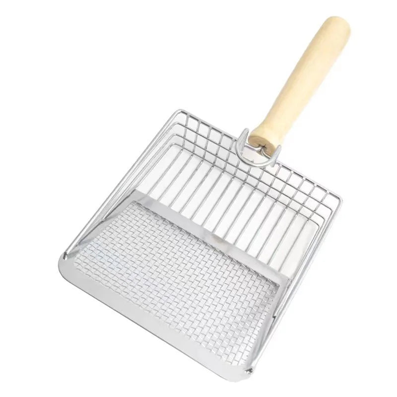 Stainless Steel Cat Litter Scoop With Wooden Handle - Smarsty