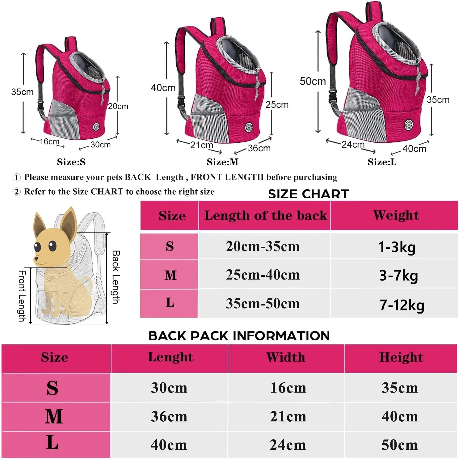 Portable Travel Dog Carrier Backpack with Breathable Mesh - Smarsty