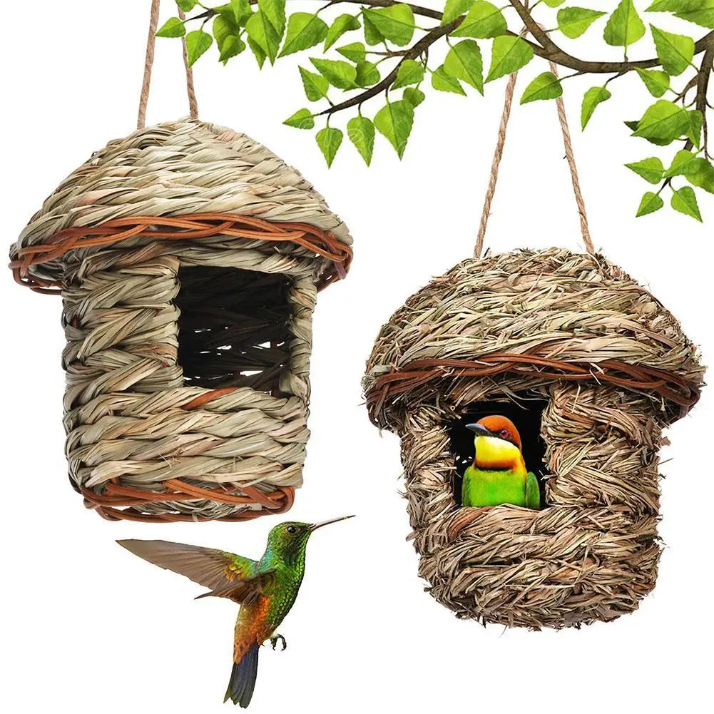 Handwoven Straw Bird Nest for Parrots Outdoor Use - Smarsty
