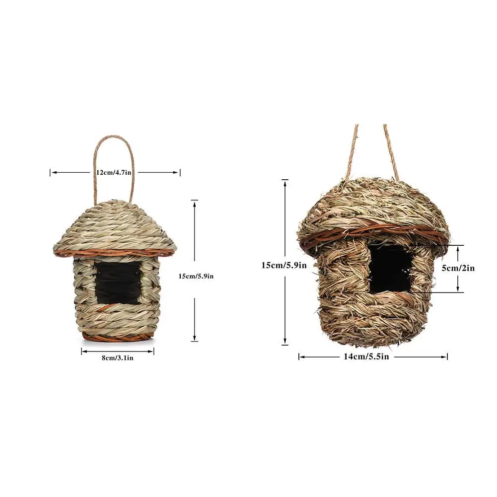 Handwoven Straw Bird Nest for Parrots Outdoor Use - Smarsty