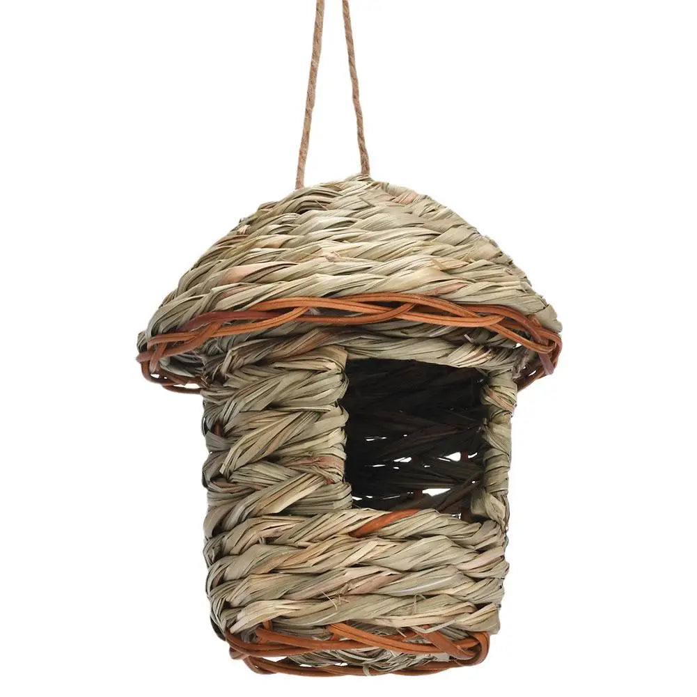 Handwoven Straw Bird Nest for Parrots Outdoor Use - Smarsty