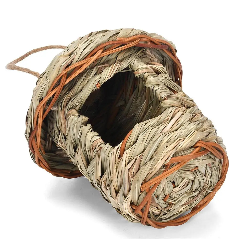 Handwoven Straw Bird Nest for Parrots Outdoor Use - Smarsty